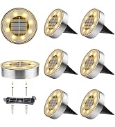 Jyoiat Mulit-Purpose Solar Ground Lights Outdoor - 8 Pack IP68 Waterproof Solar Powered Deck Ligh...