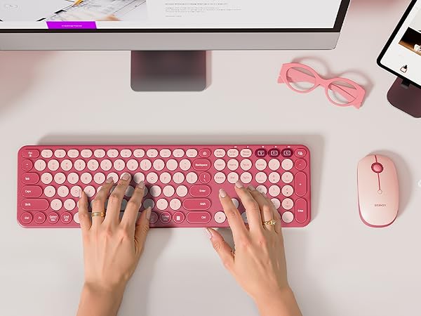 pink keyboard and mouse wireless