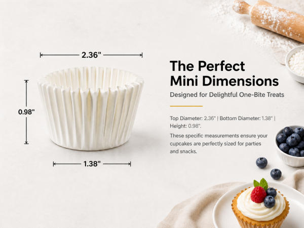 White Mini Cupcake Liners