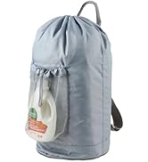 Laundry Bag Backpack, Large Laundry Bag with Detergent Holder and Adjustable Shoulder Straps, Dur...