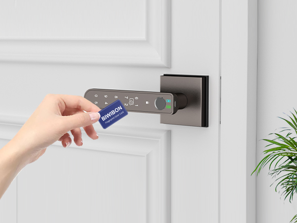 Finger print door knobs grey