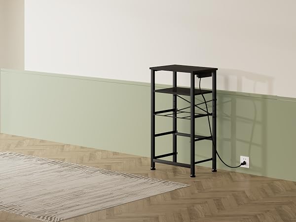 LED Nightstand with Charging Station