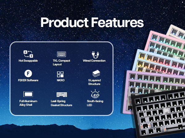 galaxy80 gaming keyboard wired kit