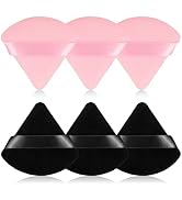 RAREIUS 6pcs Triangular Powder Puff Face Soft Velour Makeup Puff for Loose Powder Body Powder Mak...
