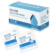 Saline Wipes for Piercing Aftercare, Disposable Saline Solution Cleaner Wipe Individually Wrapped...