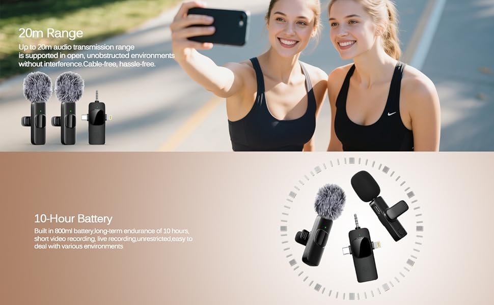 3-in-1 Wireless Video Recording Mic for Interview