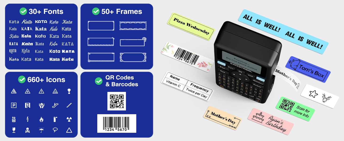 Label App: 30+ fonts, 50+ frames, 660+ icons?QR codes &amp;amp; Barcodes