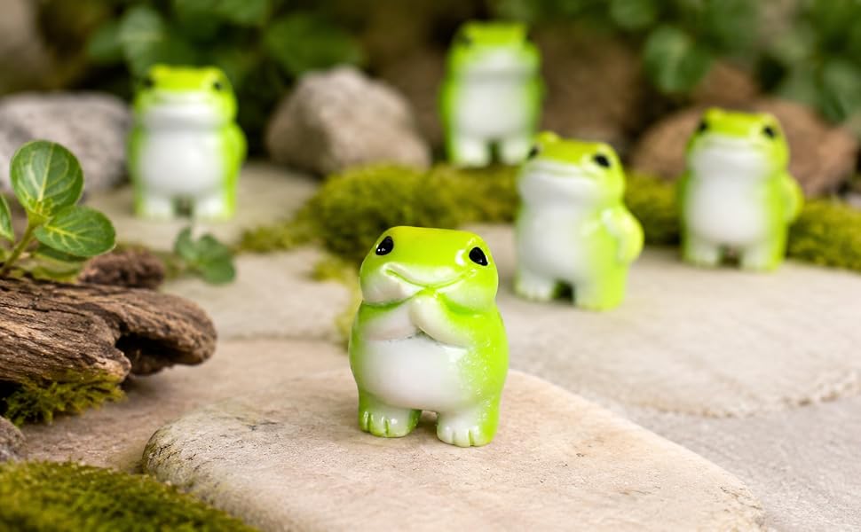 Plant Pot Succulent Terrarium Fairy Garden Accessories, Cute Collectible Frog Ornament Gift