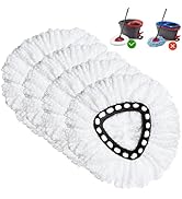 Spin Mop Replacement Head 4 Pack Mop Refill Compatible with Ocedar Triangle Swivel Mops Microfibe...