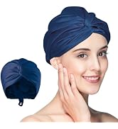 FADACHY Satin Sleep Cap - Adjustable Silk Turban Double Layer Soft Sleep Bonnet, Elastic Knotted ...