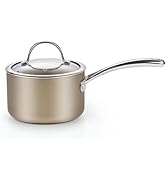 Cooks Standard 2-Quart Saucepan Hard Anodized Ceramic Nonstick with Glass Lid, Classic Small Cook...