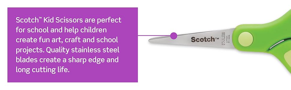 Scotch Kid Scissors are perfect for school and help children with art and school projects.