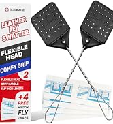 2 leather fly swatters for indoor. Fly swatter heavy duty bug swatter. Large fly swatter multi pack