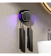 Bathroom Toothbrush Holder,60°C Hot Air Drying and Automatic Cleaning,Mini Portable Toothbrush Ho...