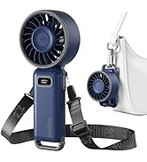 Diveblues Fanzy D6036 Portable Handheld Fan, Harbor Blue | 7.4m/s High Speed Turbo, 180° Foldable...