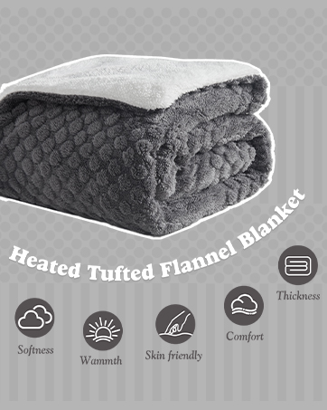 tufted heated blanket
