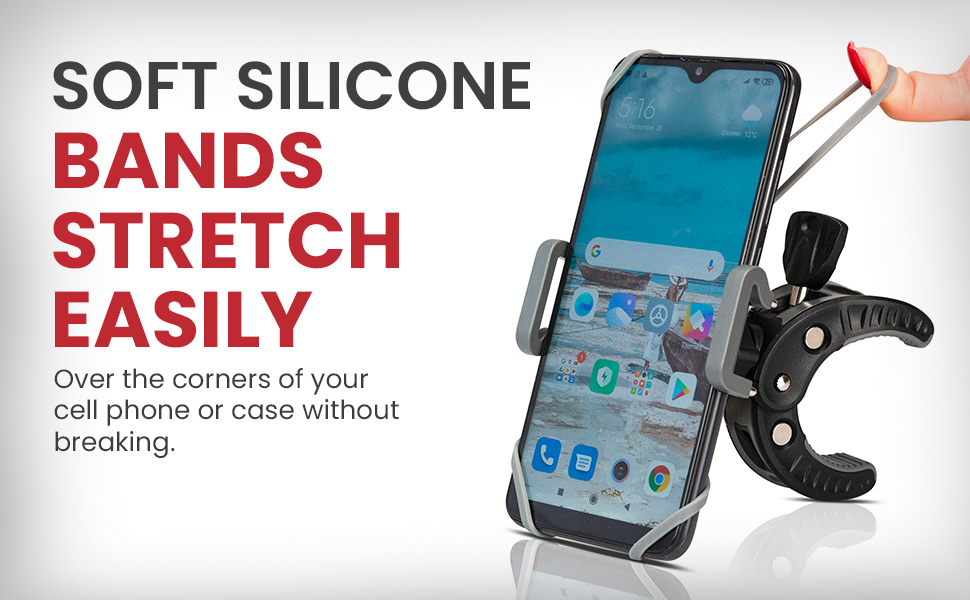 Bands stretch easily over phone