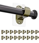 18-Pack No Screw Curtain Rod Holders, Self Adhesive Curtain Rod Brackets, No Drilling, No Nail He...