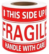 3 x 5 Inch Fragile Stickers Handle with Care This Side Up 100 Permanent Adhesive Fragile Stickers...