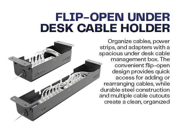 under desk cable management cable tray cord organizer power strip holder wire management steel
