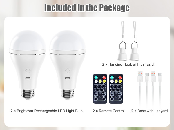 Brightown Rechargeable Light Bulb with Remote