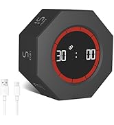 Foyucool Octagon Digital Productivity Timer, Rotating Pomodoro Timer with Gravireceptor 1-3-5-15-...