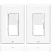 Dimmer Light Switch,Greencycle 2PK Single Pole/3 Way Dimmer Switch for Dimmable 150W LED CFL Ligh...