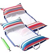 FindUWill Fabric Pool Hammock Floats, XL, 2Pack Inflatable Water Hammocks Floaties 4-in-1 (Saddle...