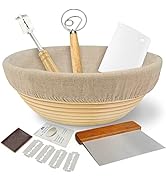 M JINGMEI Banneton Bread Proofing Basket Set, Round 9" Sourdough Proofing Basket for Bread Making...