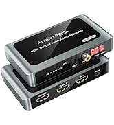 4K@60Hz HDMI Splitter 1 in 2 Out for TV, HDMI Audio Extractor, HDMI to 2 HDMI for Soundbar+ Optic...