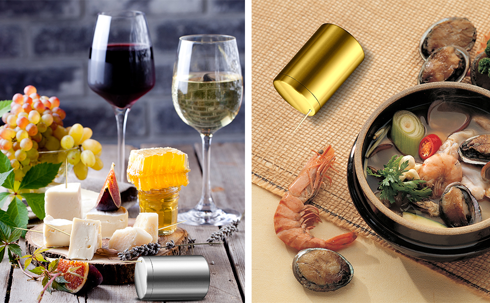 Toothpick holder with toothpicks for decoration