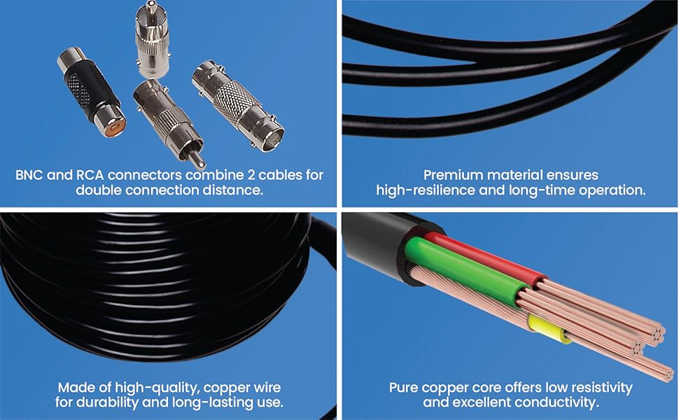 CCTV cable Audio Video Power 100 ft