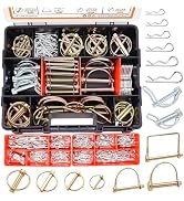 Mankk 202PCS Heavy Duty Hitch Pin Clip Assortment Kit - Tractor, Linch, PTO, R Clip, Hair Pins fo...
