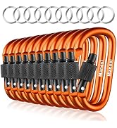 3”D-Clip Durable Locking Carabiner Keychain Clip,Keychain Clip Hook, Spring Snap Hook, Set of 10