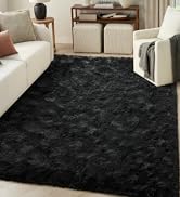 rugs for bedroom,black rug,area rug,fluffy rug,dorm rug,bedroom rug,black carpet,room rug,fuzzy rug