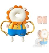 Baby Head Protector Backpack, Adjustable Baby Head Protection Backpack with Baby Knee Pads for Cr...