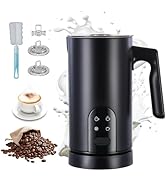 Electric Milk Frother Automatic Hot & Cold Foam Maker Auto Shut-Off Durable Stainless Steel Milk ...