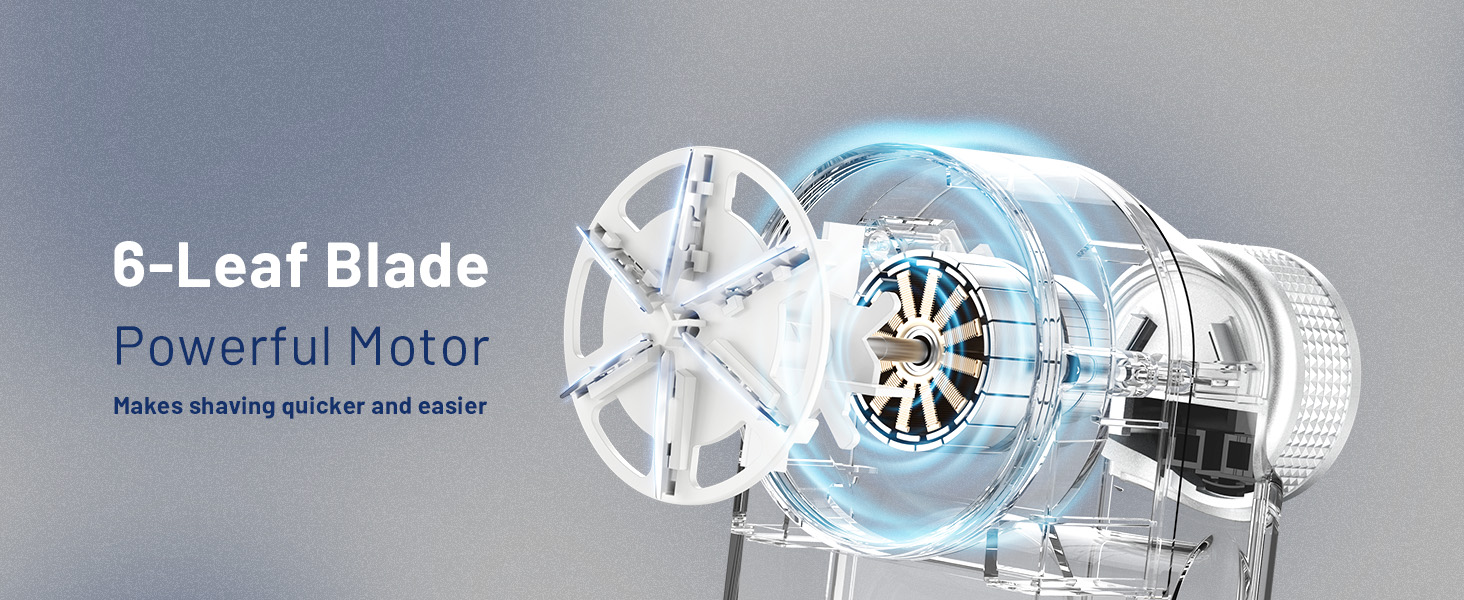 6-leaf blade and powerful motor