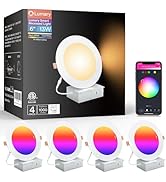 Lumary Smart Recessed Lighting 6 Inch, Canless LED Recessed Lights 13W 1000LM, Color Changing LED...