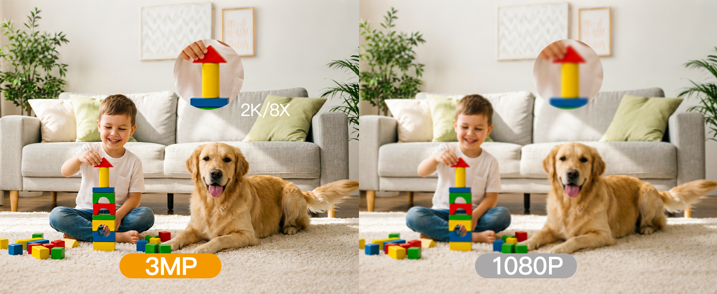 3MP QHD Home Security Camera