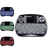 iPazzPort Mini Bluetooth Wireless Keyboard with Touchpad Mouse Combo, 2.4G Backlit Handheld Porta...