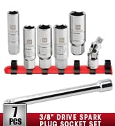 LLNDEI 3/8 Inch Drive Spark Plug Socket Set SAE &amp; Metric, High Visibility 6 Point Sockets CR-V St...