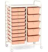 ARLIME 15-Drawer Storage Cart, 15 Drawer Trolley, Rolling Organizer Cart, Scrapbook Paper Organiz...