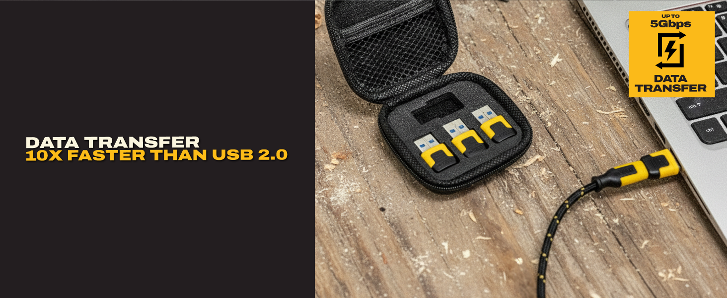 DATA TRANSFER 10X FASTER THAN USB 2.0