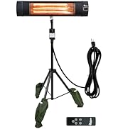 Dr Infrared Heater DR-338 Carbon Infrared Patio Heater with Tripod, Black, 23x40 Inches