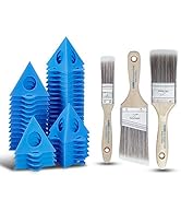 KATA Paint Brushes Pyramid Stand: 3-Pack Flat &amp; Angle Paint Brushes, 36pcs Painters Triangle Stan...