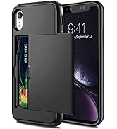 SAMONPOW for iPhone XR Case Wallet Card Holder Heavy Duty Protection XR Phone Case Wallet Card Ho...