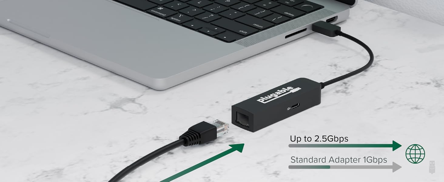 Plugable USB C 2.5Gbps ethernet adapter