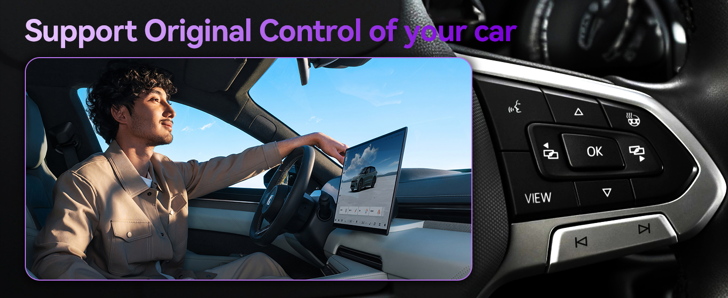 Wireless CarPlay adapter supports original car controls and steering wheel buttons