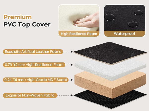 oakvivo Folding Storage Ottoman Bench Small Leather Foot Rest Stools Ottoman with Storage Footstool 